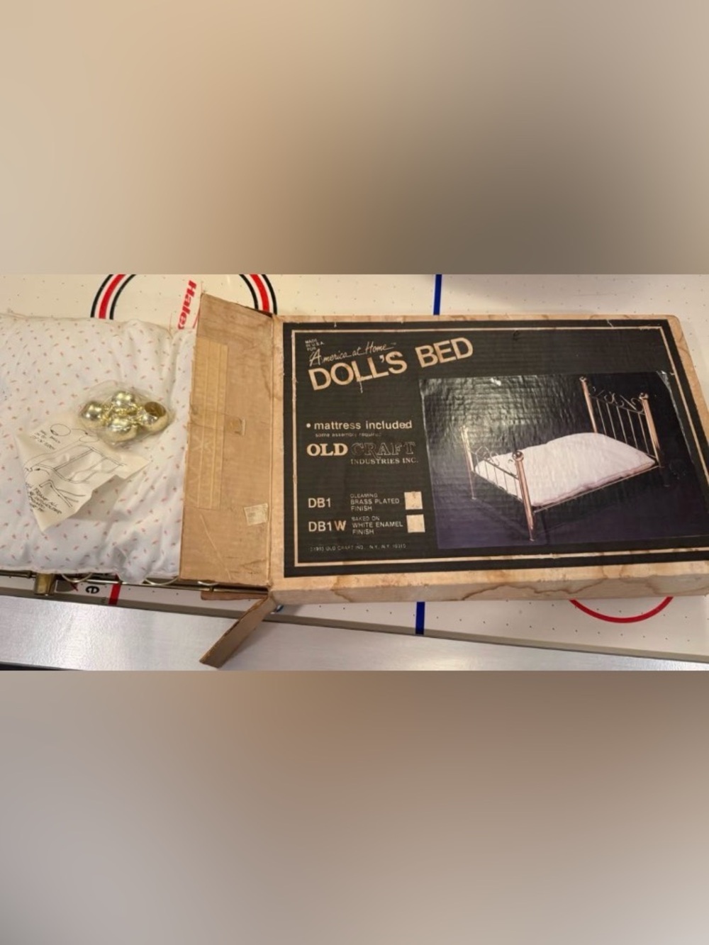 Old Craft Doll's Bed - Brass Plated Finish Vintage